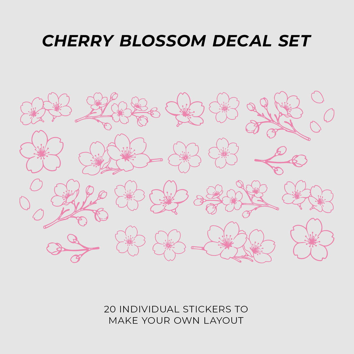 Cherry Blossom Vinyl Decal Sticker Set