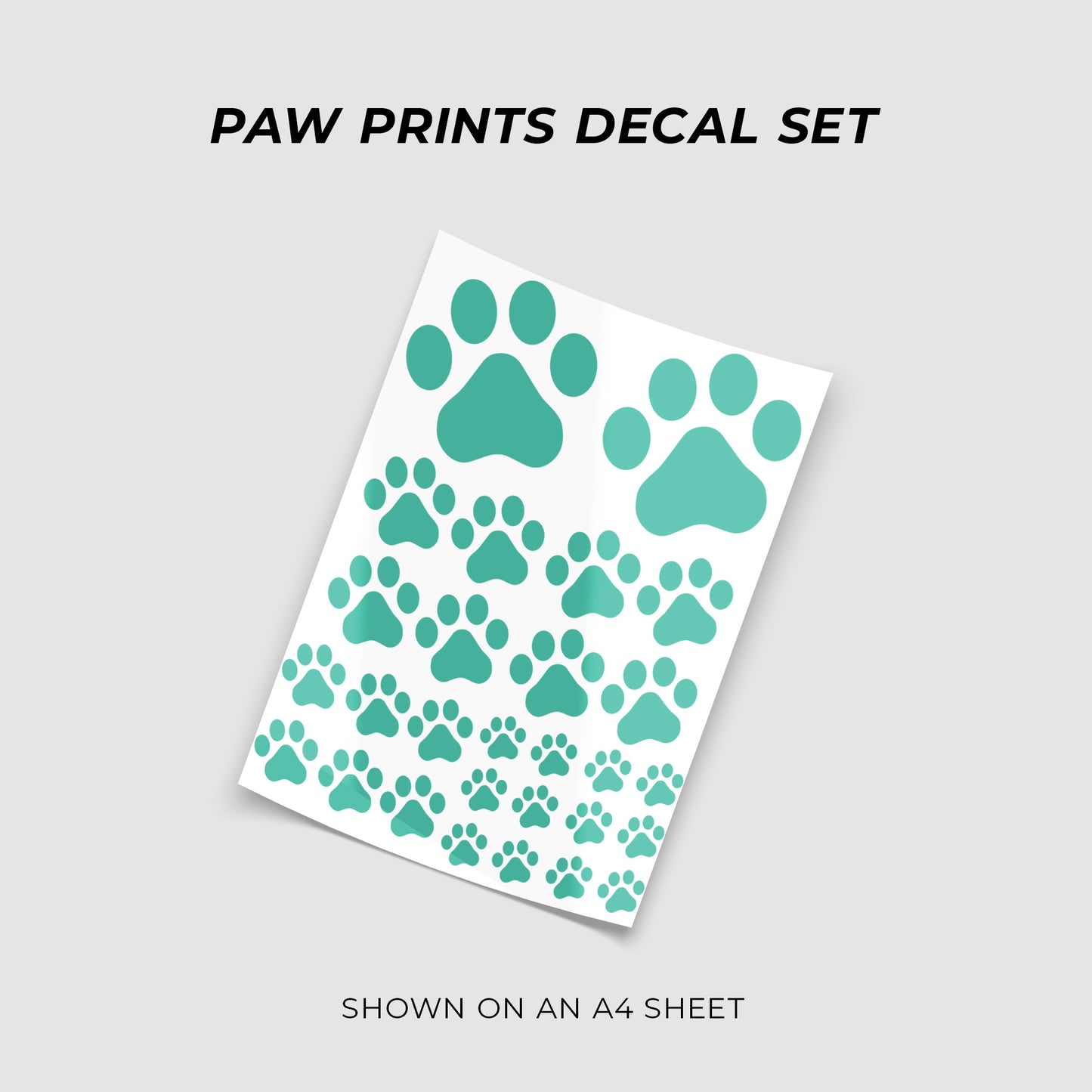 Paw Print Vinyl Decal Sticker Set