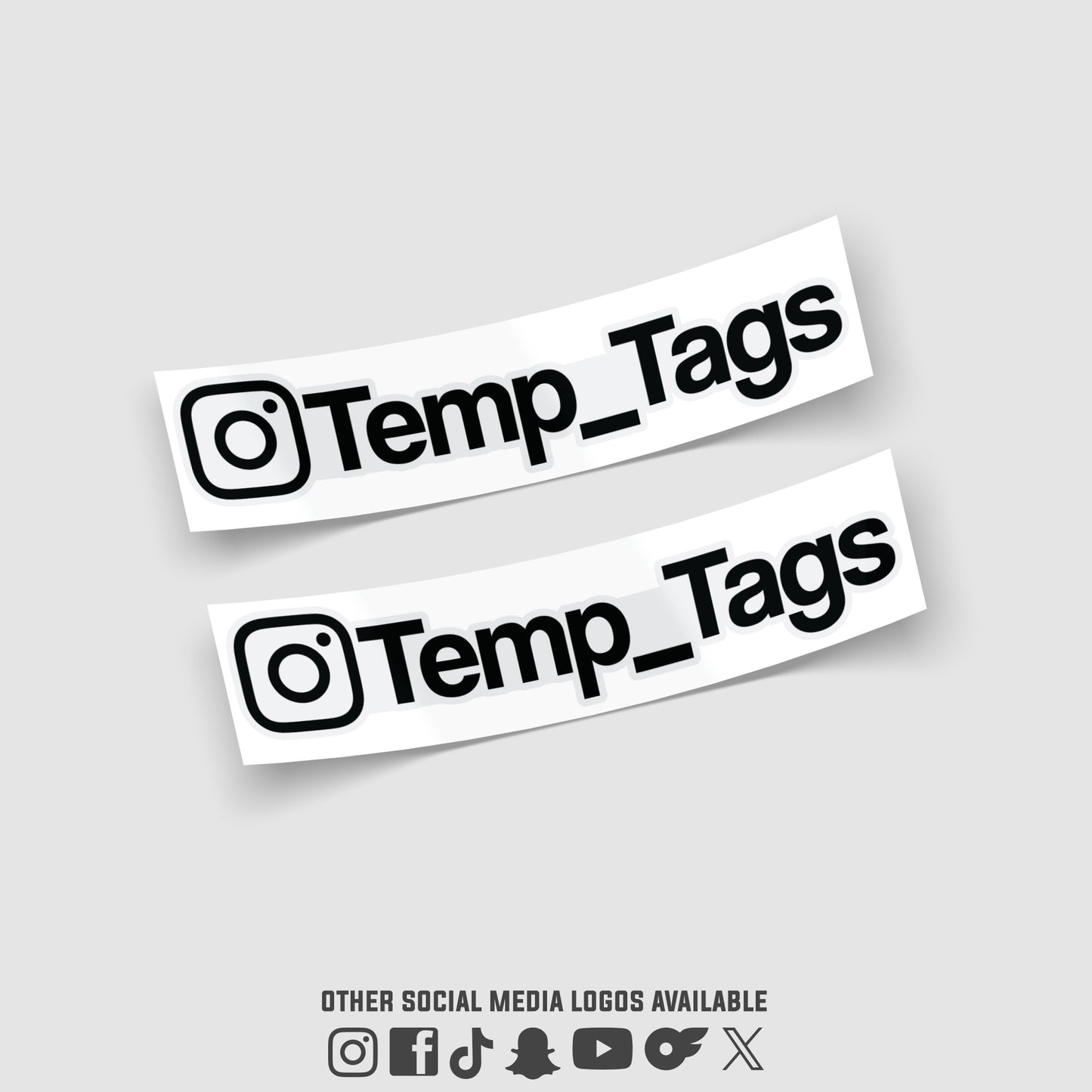 Social Media Temp Tags – OEM+