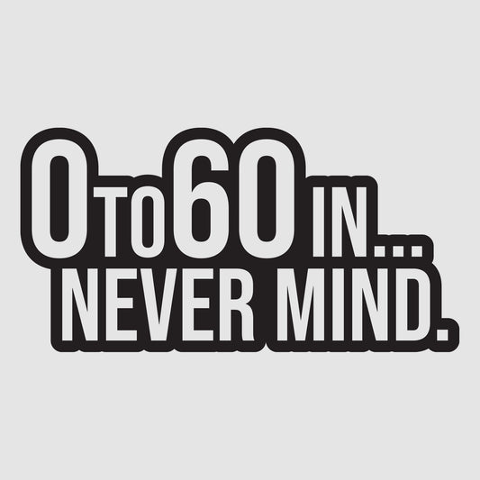 0 To 60 In.. Never Mind