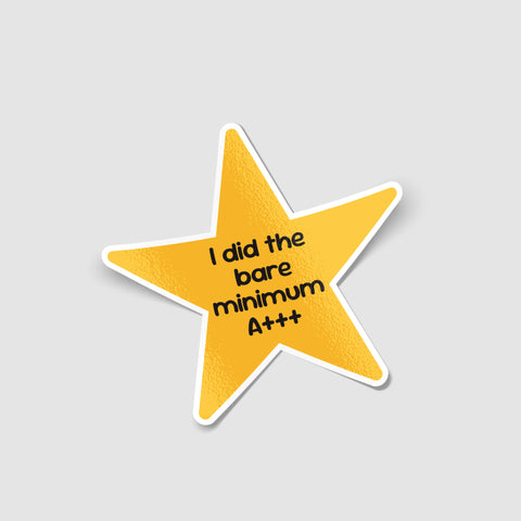 Did the Bare Minimum Funny Car Sticker