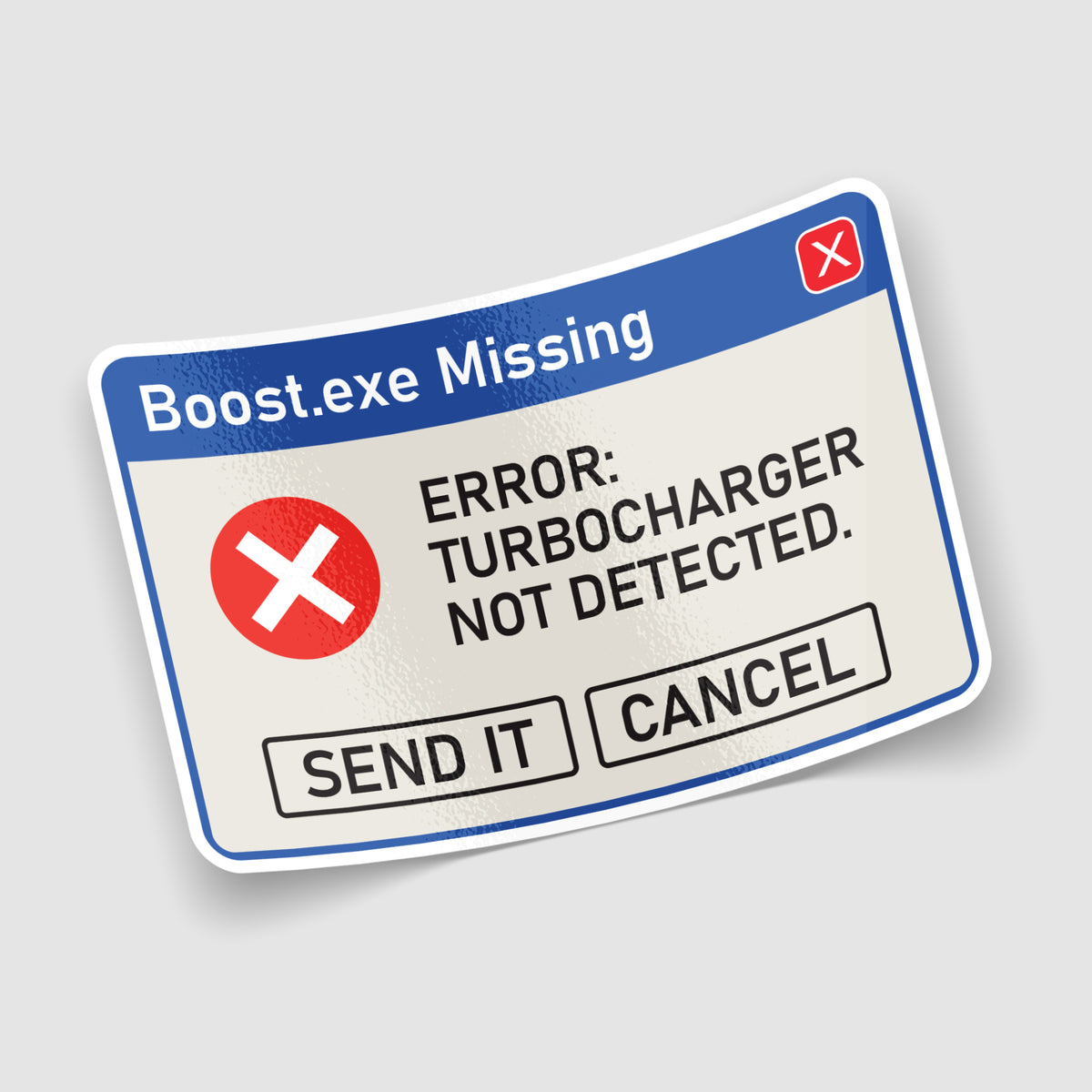 Boost.exe Error Funny Car Sticker