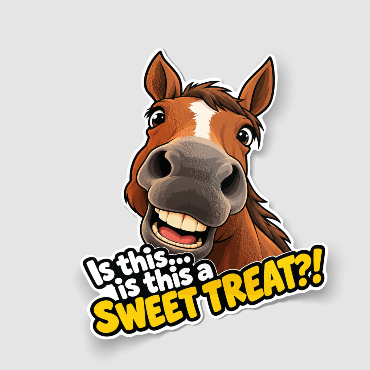 Is This a Sweet Treat?! Funny Horse Car Sticker