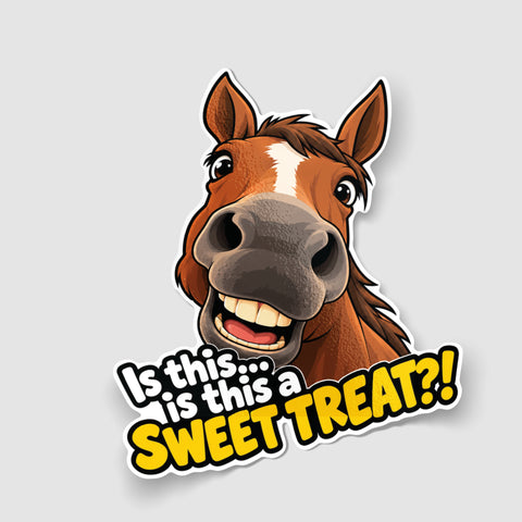 Is This a Sweet Treat?! Funny Horse Car Sticker