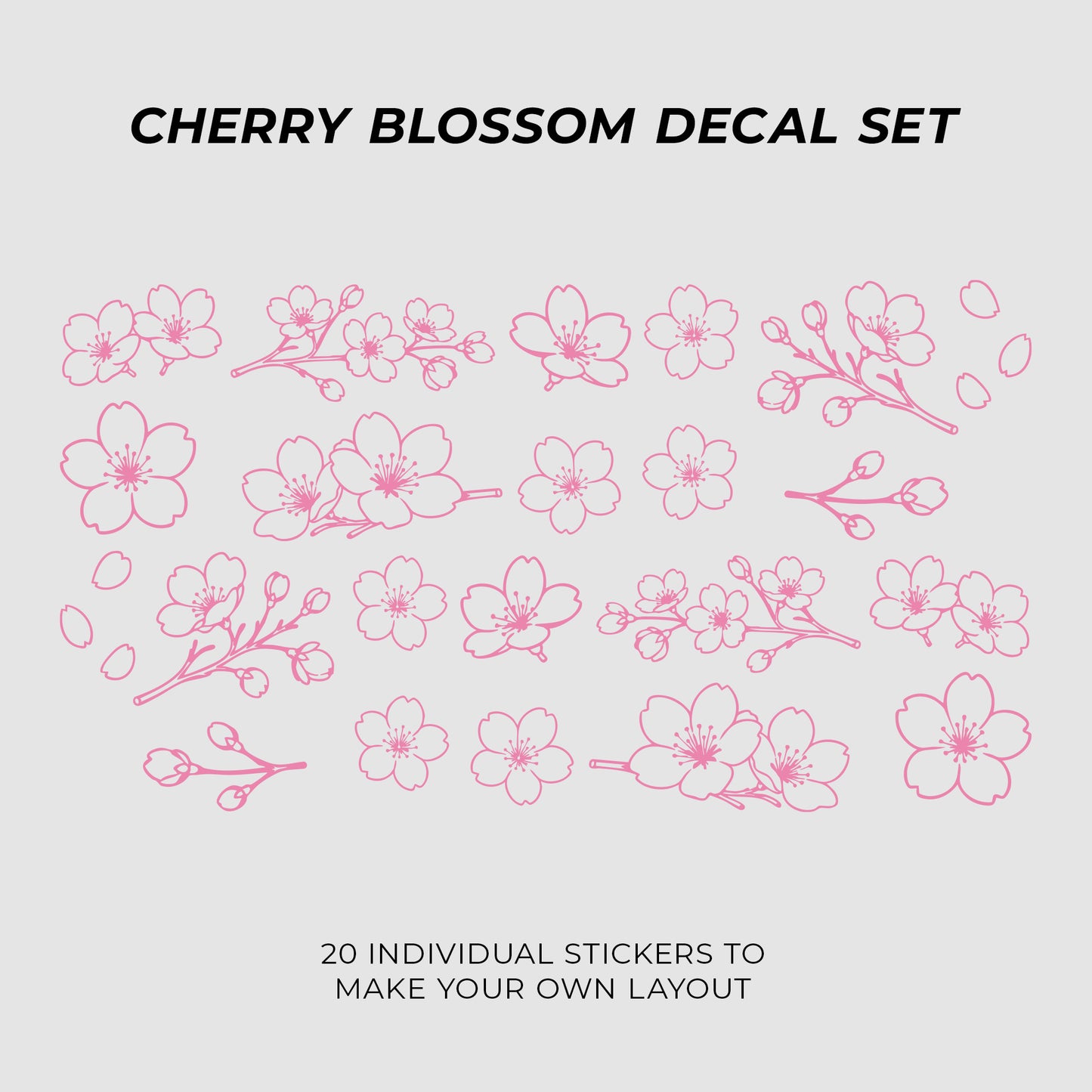 Cherry Blossom Vinyl Decal Sticker Set