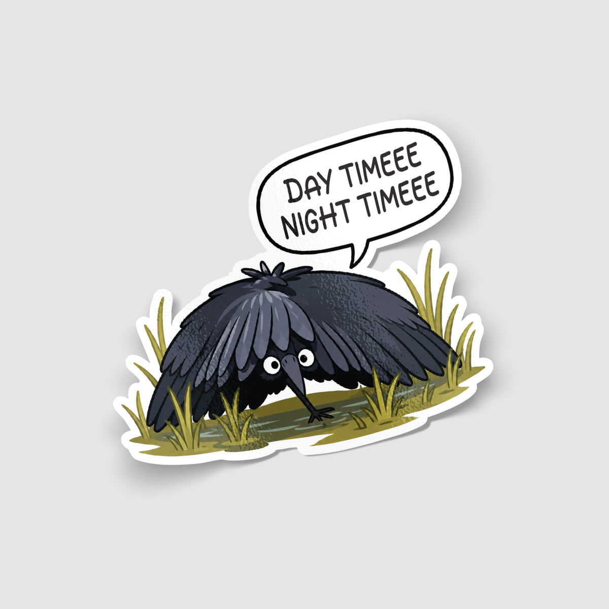 Day Time Night Time Bird Meme Sticker