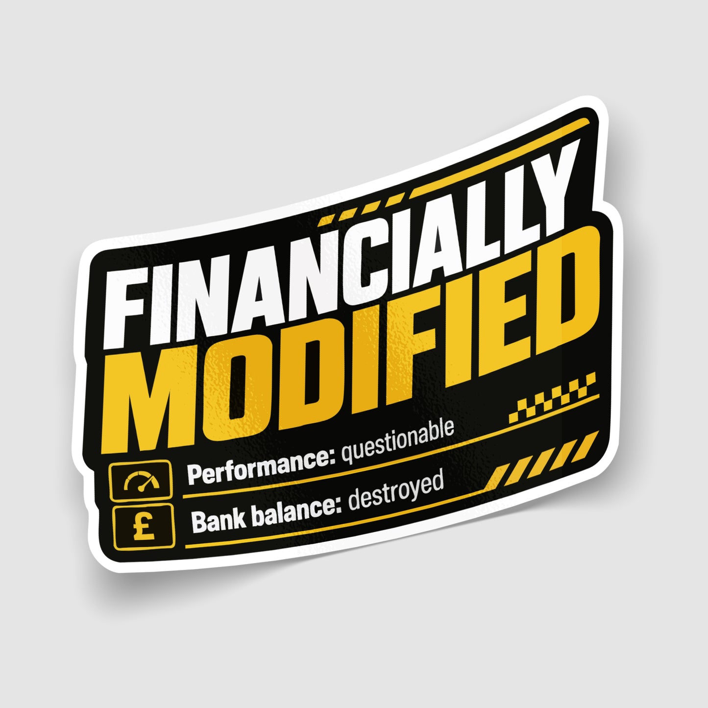 Financially Modified Funny Car Sticker