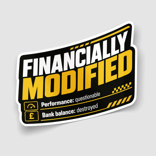 Financially Modified Funny Car Sticker