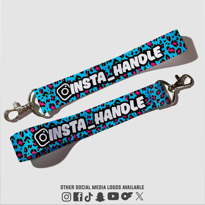 Custom Keytag - Leopard Blue Pink Black