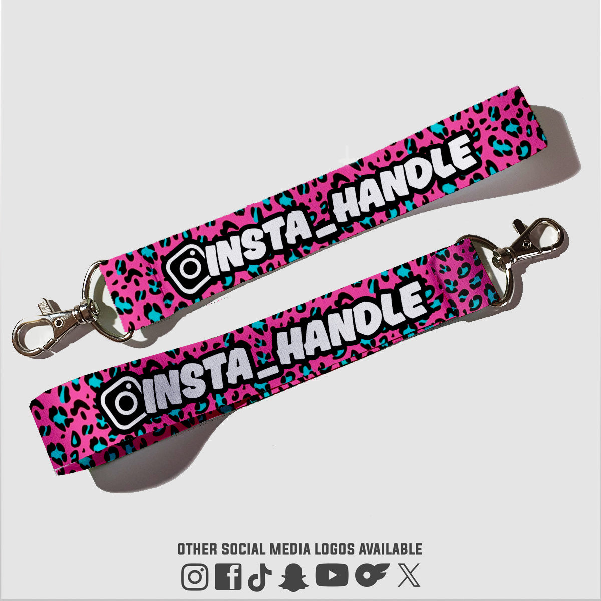 Custom Keytag - Leopard Pink Blue Black