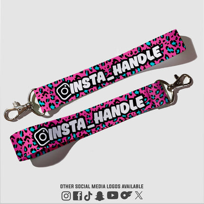 Custom Keytag - Leopard Pink Blue Black