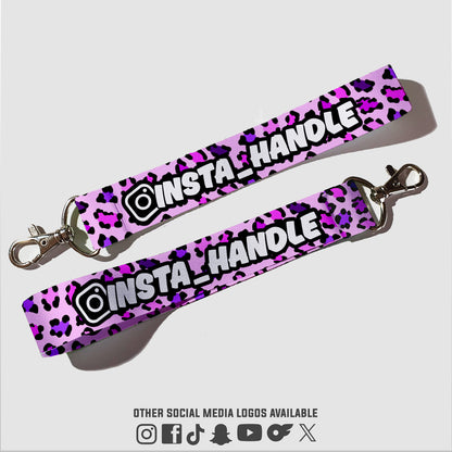 Custom Keytag - Leopard Pink Purple Black