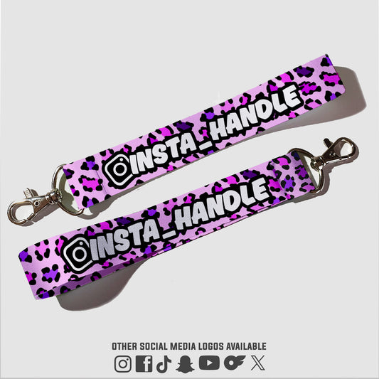 Custom Keytag - Leopard Pink Purple Black