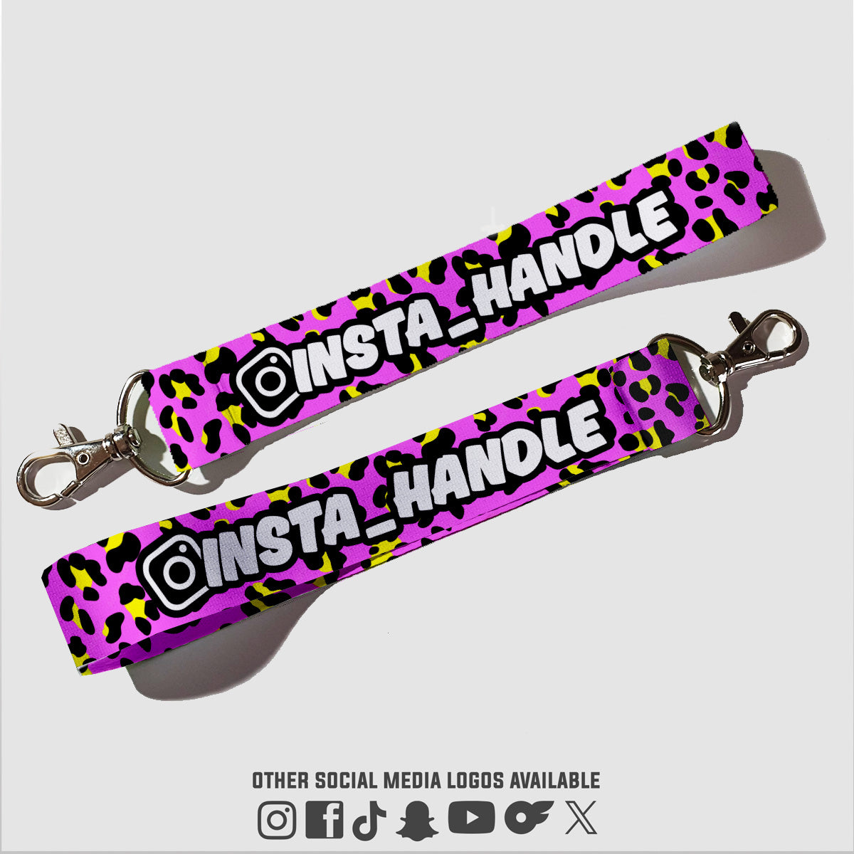 Custom Keytag - Leopard Pink Yellow Black