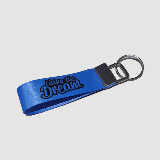 Living The Dream Blue Keyring