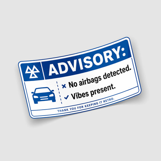 MOT Advisory No Airbags Sticker
