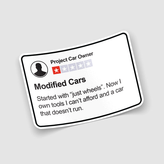 Modified Cars Review Sticker
