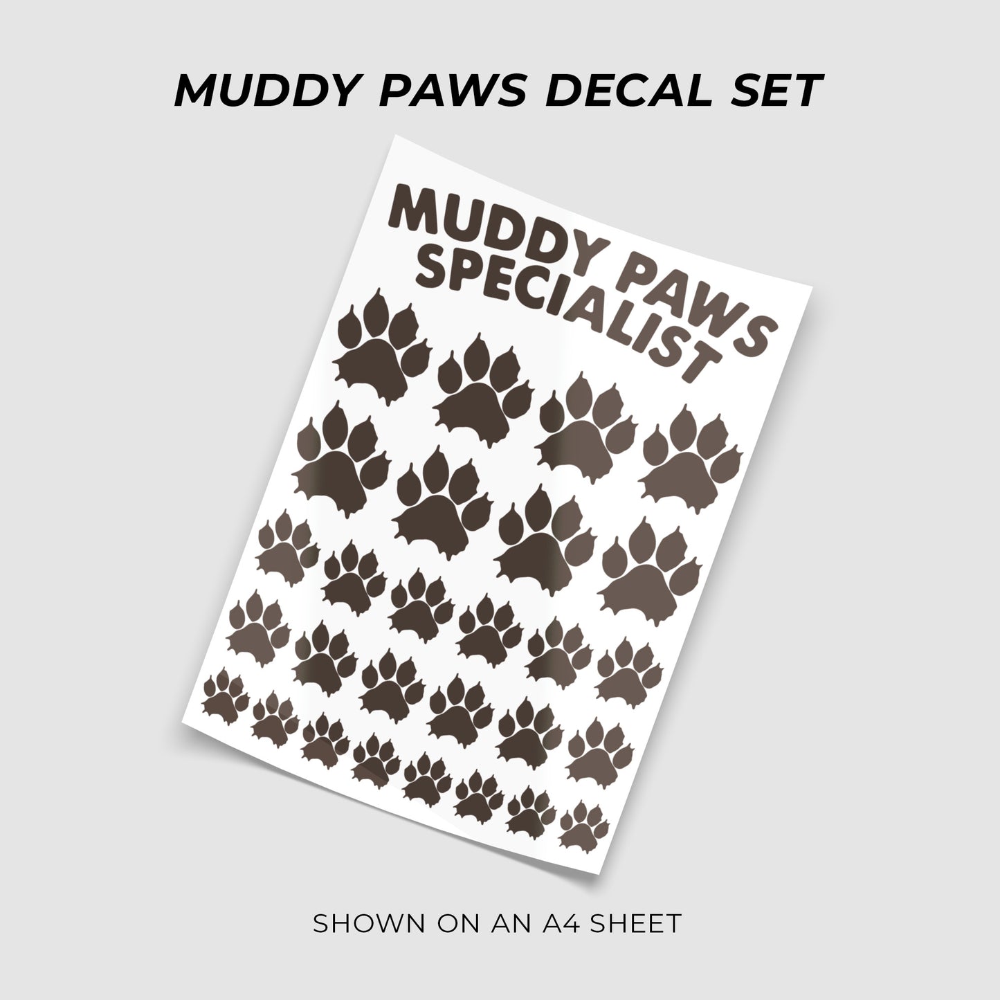 Muddy Paws Vinyl Decal Sticker Set