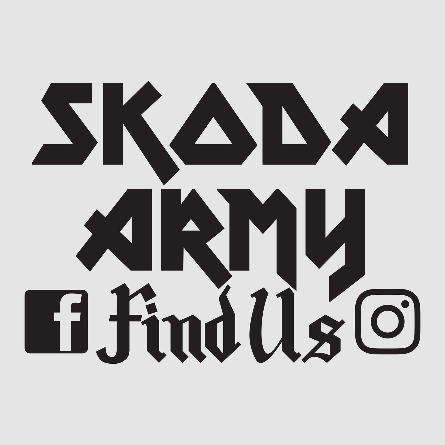 Skoda Army Metal Style Square (Medium)