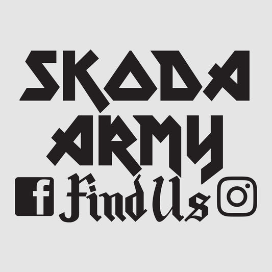 Skoda Army Metal Style Square (Small)