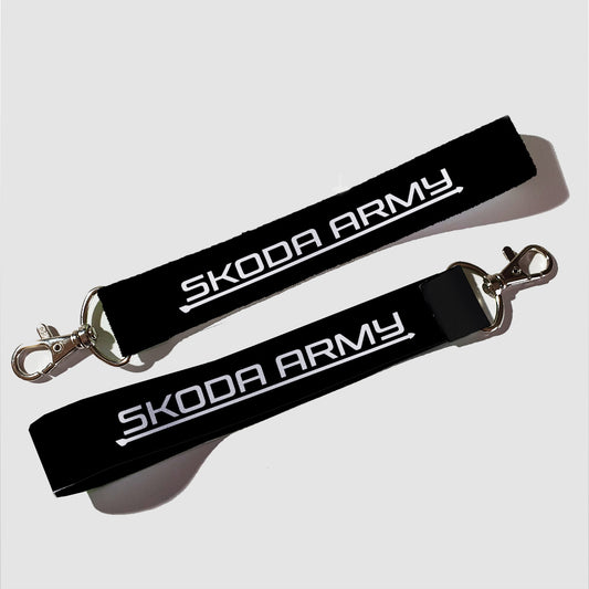 Skoda Army Arrow Logo Black Keytag