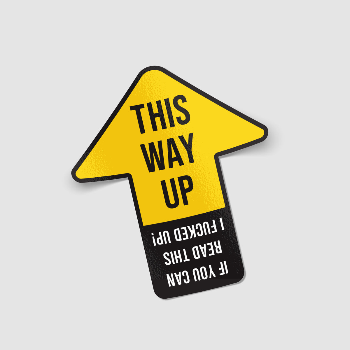 This Way Up Funny Car Sticker