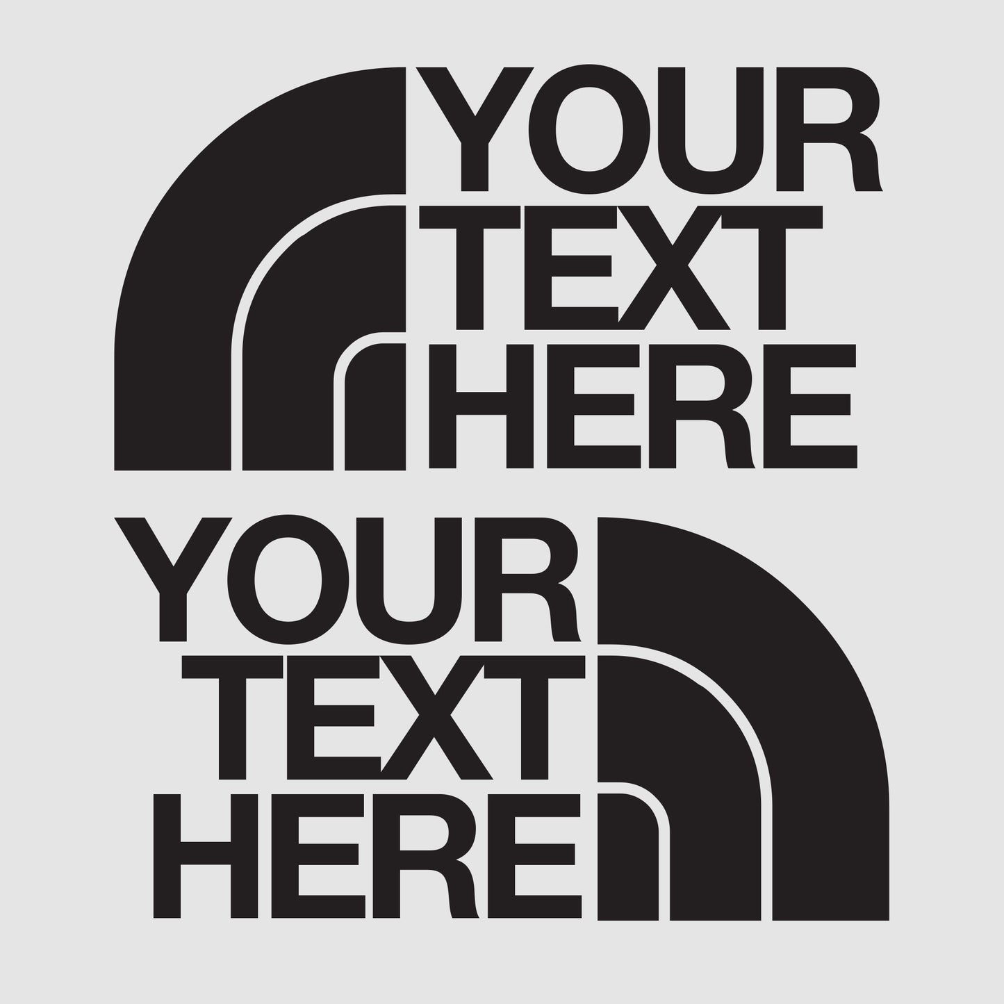 Your Text Here x 2 - TNF Inspired Decal