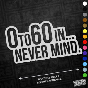 0 to 60 - Never mind